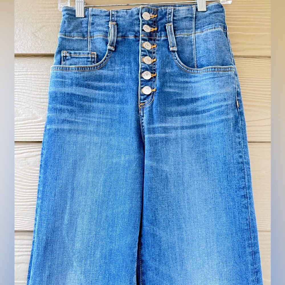 Veronica Beard Rosanna High Rise 13" Corset Hippie Wide Leg Jeans Size 27/4 - Picture 5 of 11